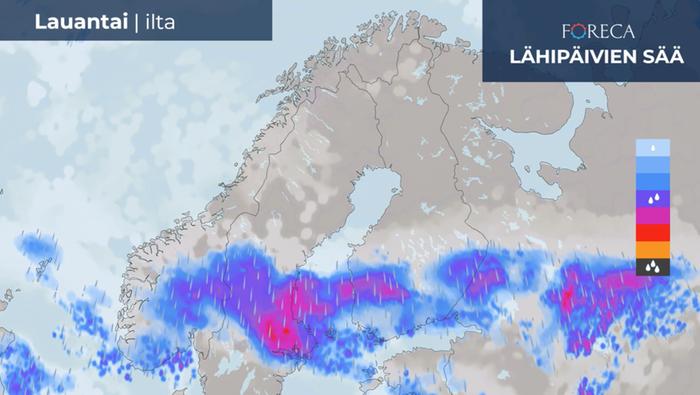 Ennuste 7.8.2021 illalle Ennuste lauantai-illalle 7.8.2021.