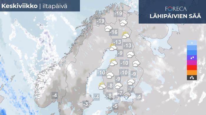 Ennuste 2.2.2022 Ennuste keskiviikkoiltapäivälle 2.2.2022.