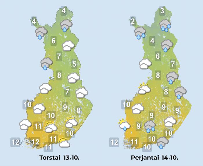 Ennuste 13.–14.10.2022.