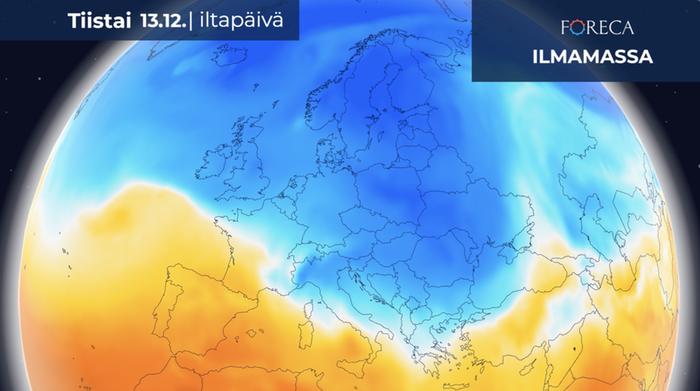 Eurooppaan on virrannut kylmää ilmaa pohjoisesta.