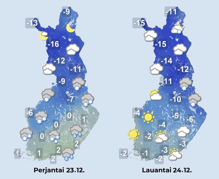 Ennuste 23.–24.12.2022.
