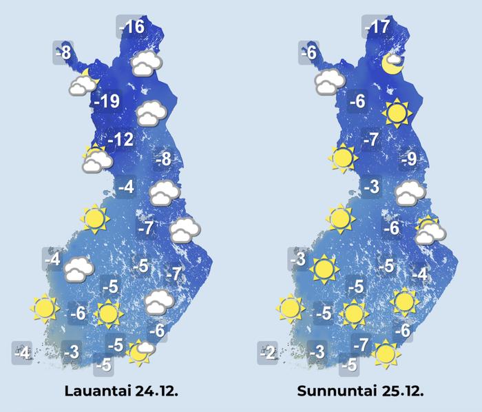 Ennuste 24.–25.12.2022.