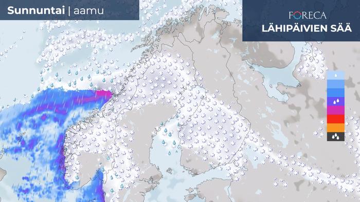 Ennuste sunnuntaiaamulle 13.2.2022.