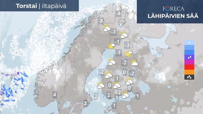 Ennuste torstai-iltapäivälle 31.3.2022.