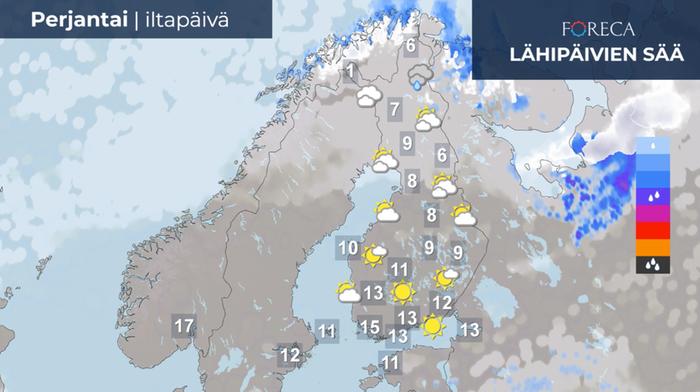 Ennuste 22.4.2022 Ennuste perjantai-iltapäivälle 22.4.2022.
