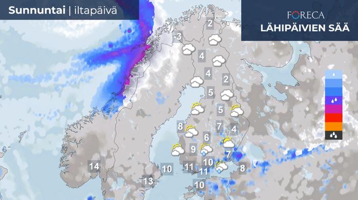 Vapun ennuste 1.5.2022 Vappupäivän iltapäivän ennuste.