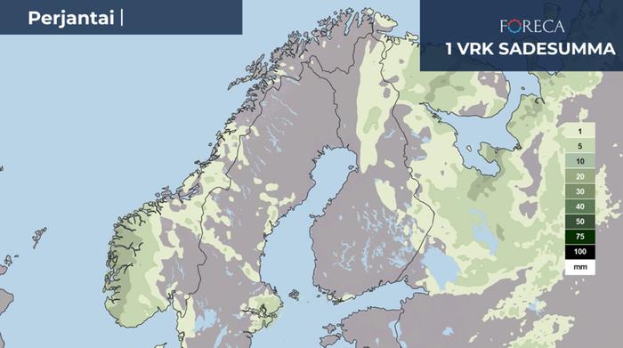 Perjantai 17.6.2022 Perjantain 17.6.2022 sademääräennuste.