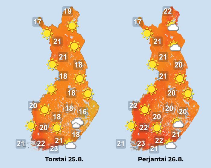Ennuste 25.–26.8.2022 Ennuste 25.–26.8.2022.