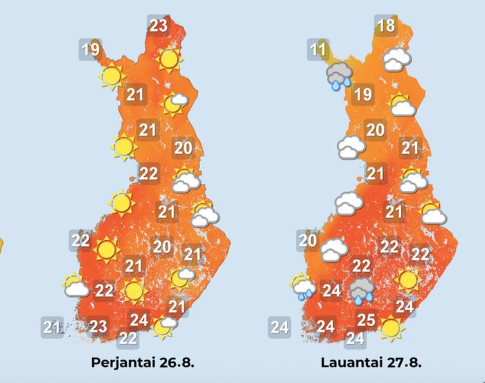 Ennuste 26.–27.8.2022.
