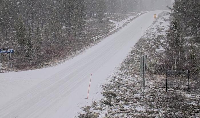 Kittilässä satoi lunta 11. lokakuuta 2023.