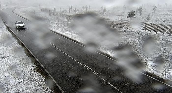 Inarissa tuli lumisateita kesäkuun alussa 2023.