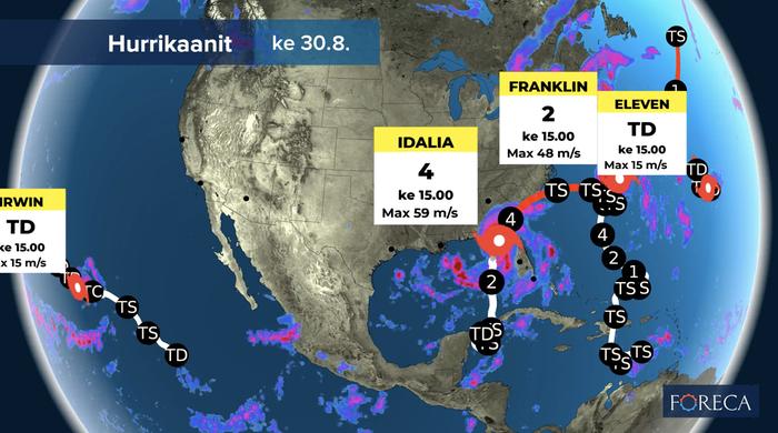 Hurrikaani Idalian ennustettiin iskevän Floridaan neloskategorian hurrikaanina.