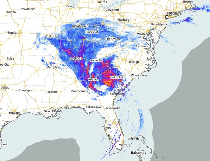 Helene Hurrikaani Helene tuo sateita laajalle alueelle.