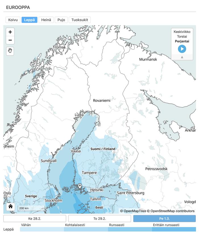 Siitepölyennuste Siitepölyennuste