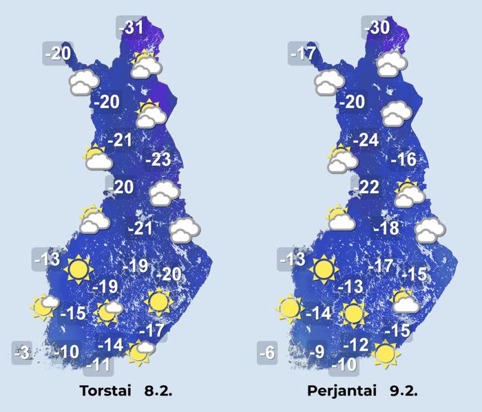 Ennuste iltapäiville 8.–9.2.2024.