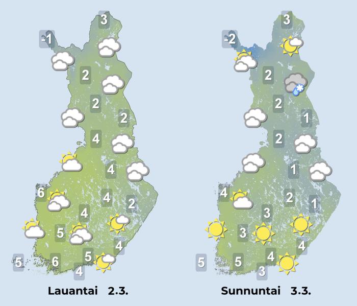 Ennuste iltapäiville 2.–3.3.2024.