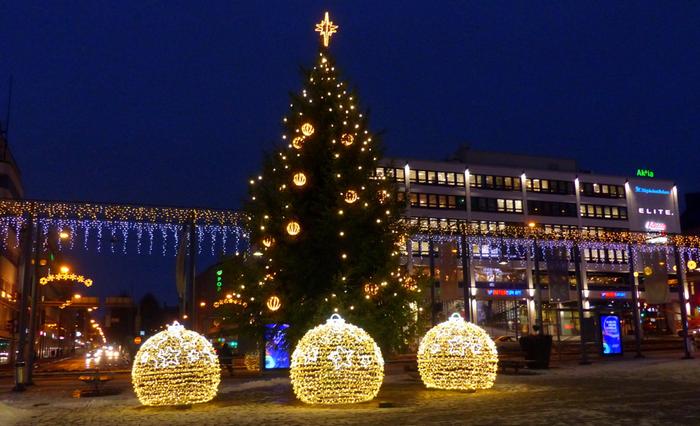 Jouluvaloja Vaasassa.