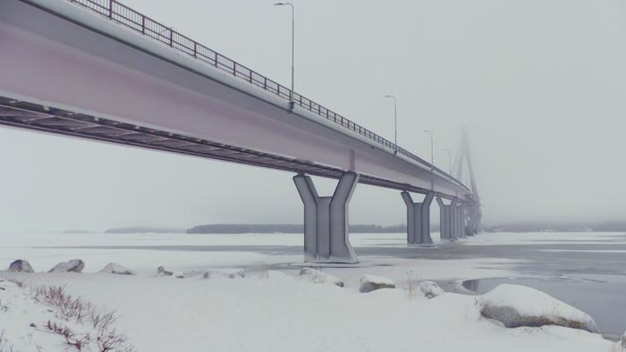 Raippaluodon silta Sumu saapui Vaasaan lauhtumisen myötä.
