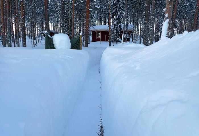 Pohjois-Karjalassa riitti lunta helmikuussa 2024.