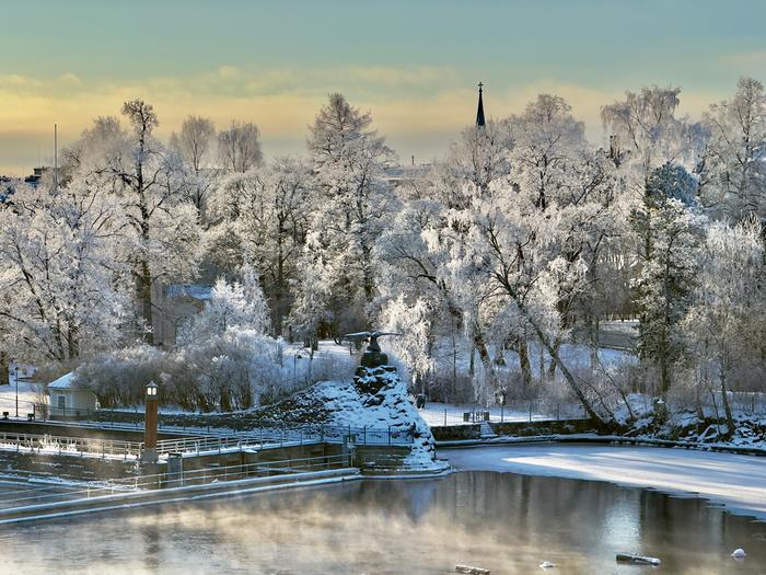 Pakkasaamu Tampereella.