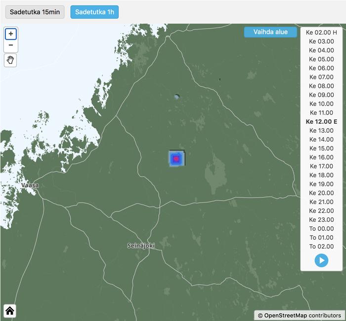 Pienimmät sadekuurot voivat olla halkaisijaltaan vain muutamia kilometrejä. Näin pienialaisen sateen ennustaminen etukäteen on mahdotonta.