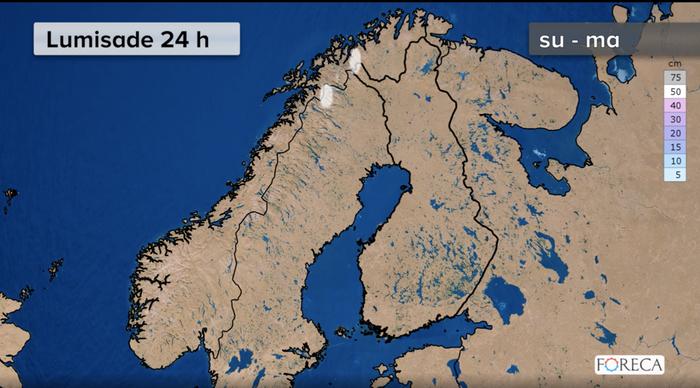 Käsivarren Lapissa voi sataa lunta ja räntää viikon vaihtuessa.