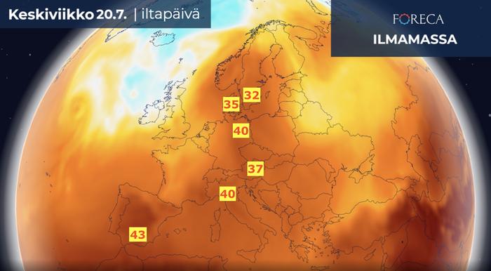 Helleaalto Euroopassa Hellettä
