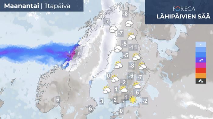 Sääennuste maanantaille 6.3.2022 Sääennuste maanantaille 6.3.2022.