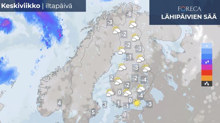 Ennuste keskiviikolle 9.3.2022 Ennuste keskiviikolle 9.3.2022.