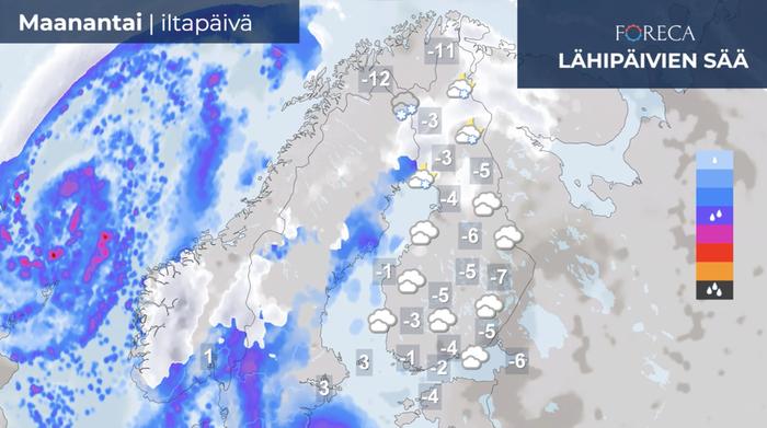 Tapaninpäivänä sää alkaa lauhtua. Maan länsiosassa voi ja erityisesti Lapissa voi sadella lunta. Lauhtumisen yhteydessä Suomeen virtaa kosteampaa ilmaa, ja kuuraliukkautta voi esiintyä laajoilla alueilla.
