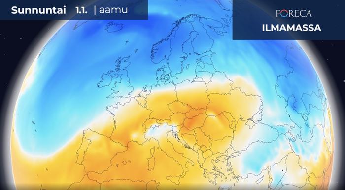 Uudenvuodenaattona ja uudenvuodenpäivänä Keski-Euroopassa voi syntyä uusia joulu- ja tammikuun lämpöennätyksiä. Ilmamassa on vuodenaikaan nähden poikkeuksellisen lämmintä.