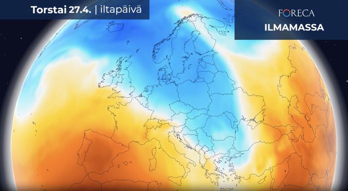 Iberian niemimaalle yltää Pohjois-Afrikasta hyvin lämmintä ilmamassaa. Lämpötila on paikoin jopa yli 15 astetta tavanomaista korkeampi.
