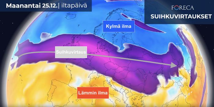 Suihkuvirtausreitin ennuste