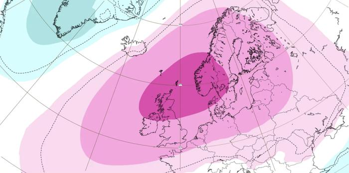 Jouluviikon ilmanpainepoikkeama Korkeapaine
