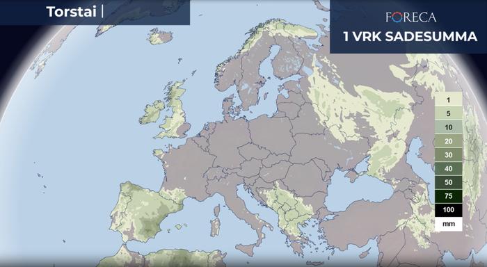 To 5.3. sadesumma Espanjaan ja paikoin myös Ranskaan odotetaan runsaita sateita. Torstaina Espanjan itäosassa voi ropista paikoin yli 100 mm vuorokaudessa.