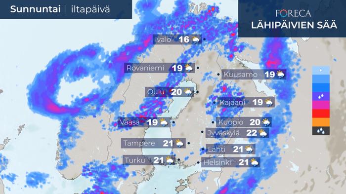 Ennuste sunnuntaille 23.8.2020.