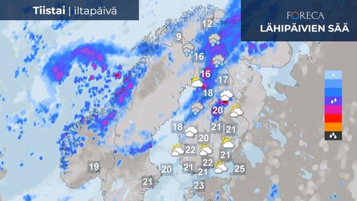 Ennuste tiistaille 12.9.2023.