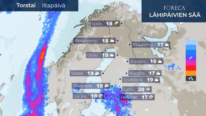 Ennuste 3.9.2020 Ennuste torstai-iltapäivälle 3.9.2020.