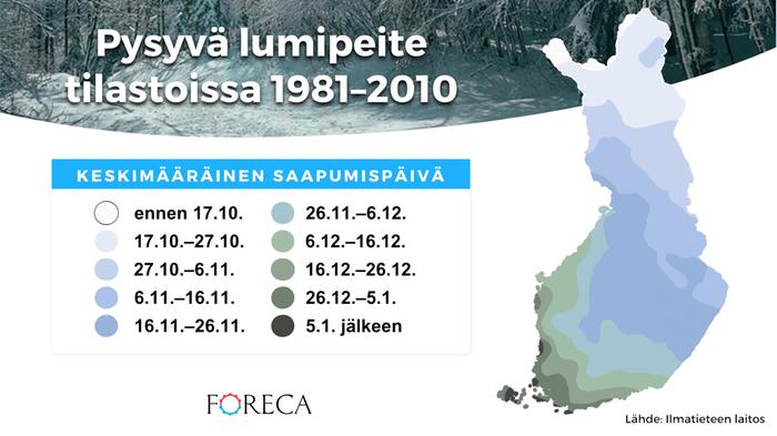 Pysyvä lumipeite tilastoissa 1981–2010