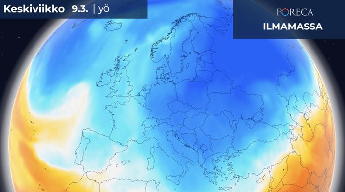Ilmamassa on erityisesti Itä-Euroopassa ensi viikolla kylmää.