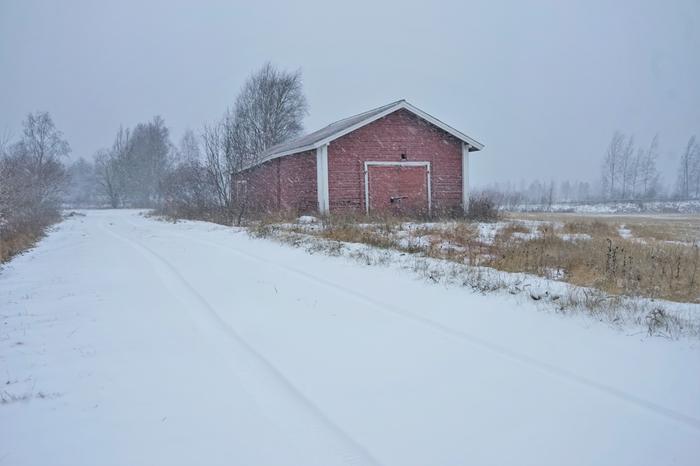 Lumisateita Vaalassa lokakuussa 2021.