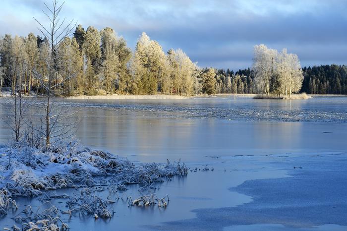Joulukuun päivä Pakkasta ja pilkahdus aurinkoa.