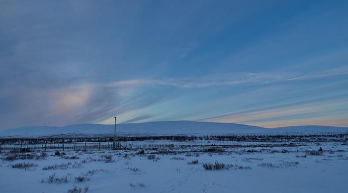 Ilta saapumassa Karigasniemelle.