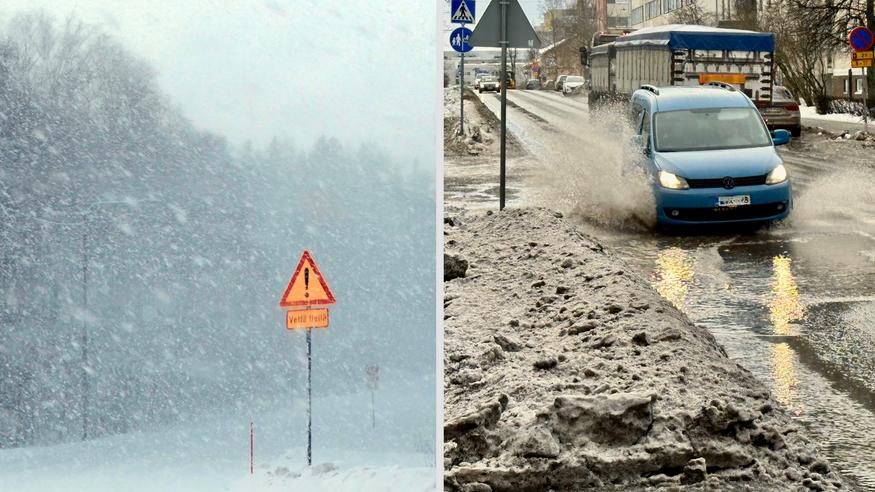 Sateita Suomeen liukuhihnalla: Lumisade huonontaa ajokeliä, vesisade sulattaa lumia – katso loppuviikon ennuste