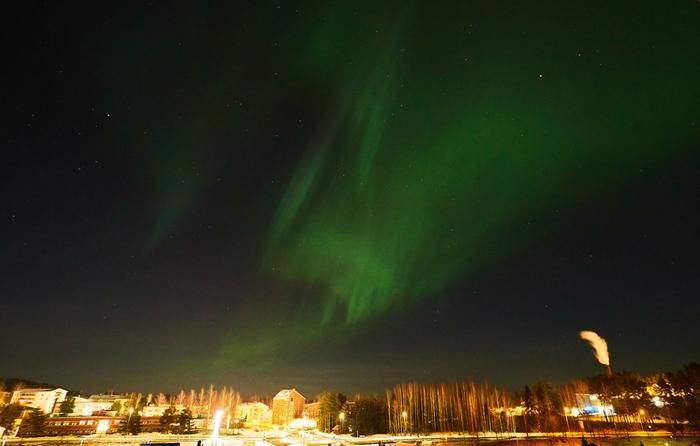 Revontulia Laukaassa.