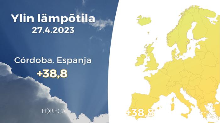 Manner-Espanjassa mitattiin alustavien tietojen mukaan uusi huhtikuun lämpöennätys.