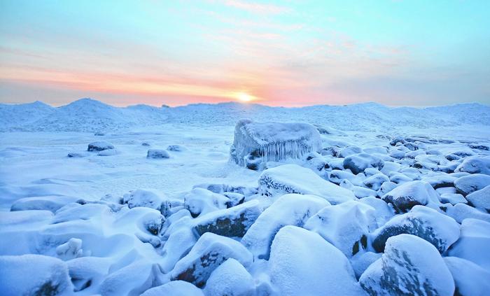 Hyytävä talvimaisema Porissa. Pakkanen paukkui arktisen ilmamassan syleilyssä Porissa talvella 2017.