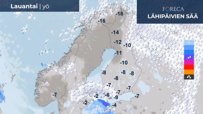 Ennuste yölle 31.12.–1.1.