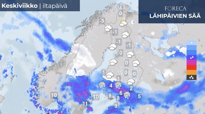 Ennuste keskiviikolle 9.11.