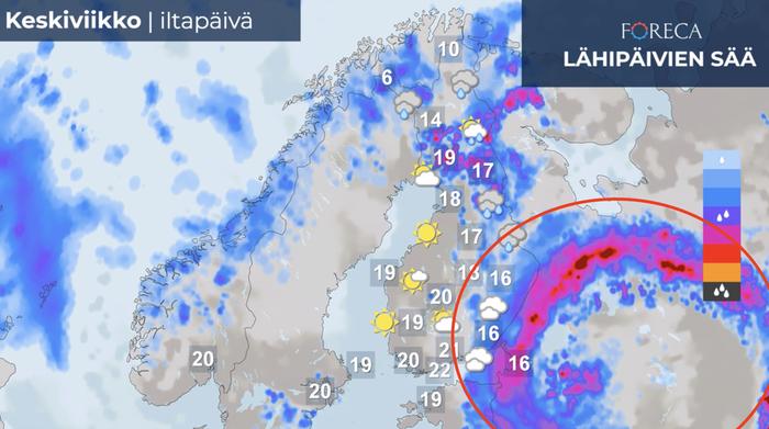 Ennuste keskiviikolle 15.6.2022.